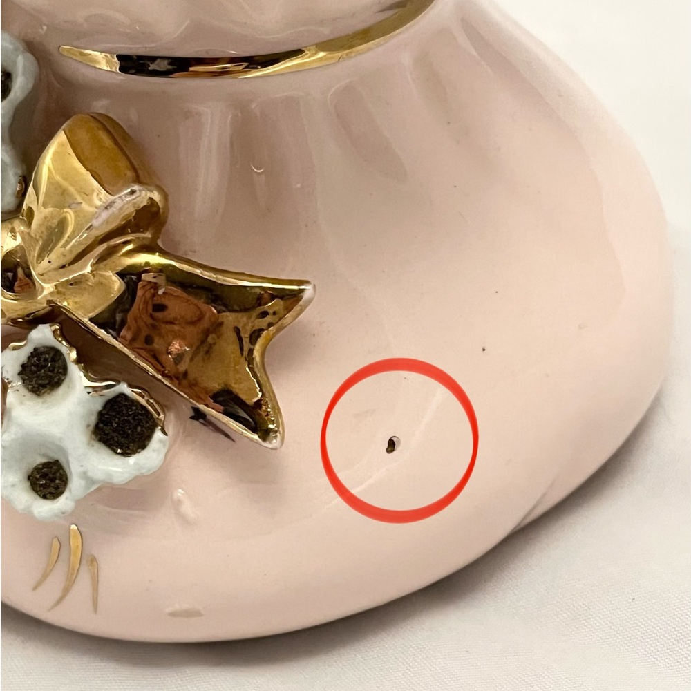 Napco Pink Vase Ceramic Gold Forget Me Nots 1H2242/L Collectible Vase, VTG EUC - Picture 8 of 8